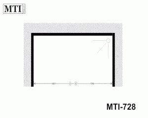 MTI-728 – דגם לירז – מקלחון חזיתי – הרמוניקה ארבע דלתות