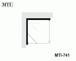 MTI-741 – דגם סהר – מקלחון פינתי – קבוע ודלת