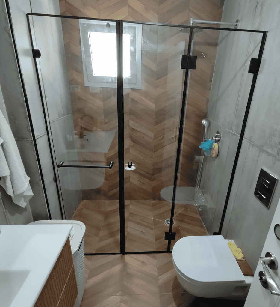 MTI-726 - דגם אדל - מקלחון חזיתי - קבוע והרמוניקה שתי דלתות – תמונה 5