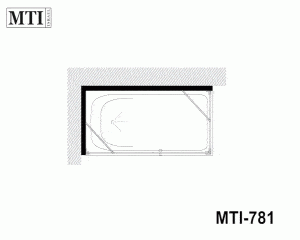 MTI-781 – דגם אמילי – אמבטיון פינתי- שני קבועים ודלת